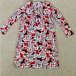 Tea Collection Scandinavian Christmas Red and White Animal Print Nightgown
